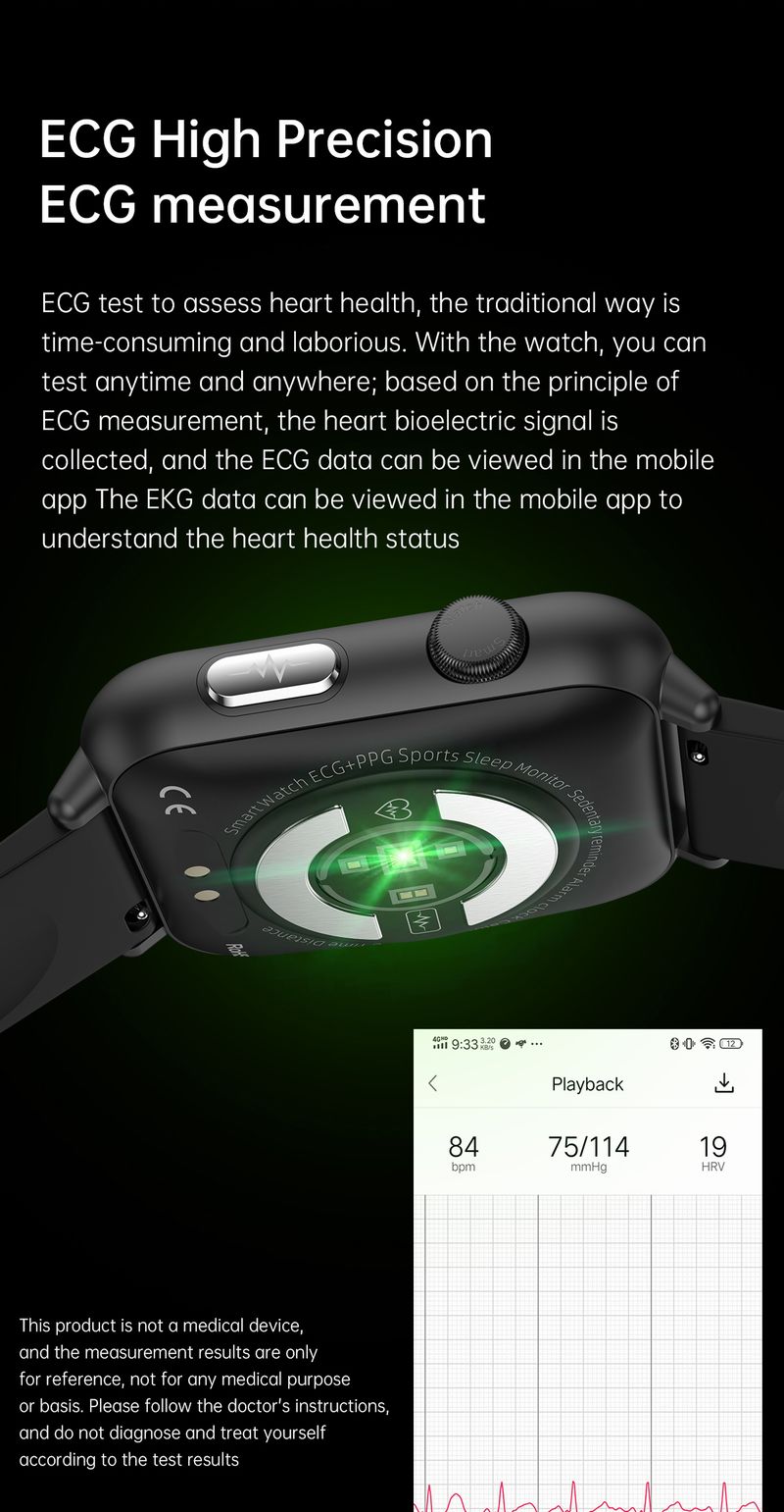 E200 1.72inch ECG Spo2 Smart Watch