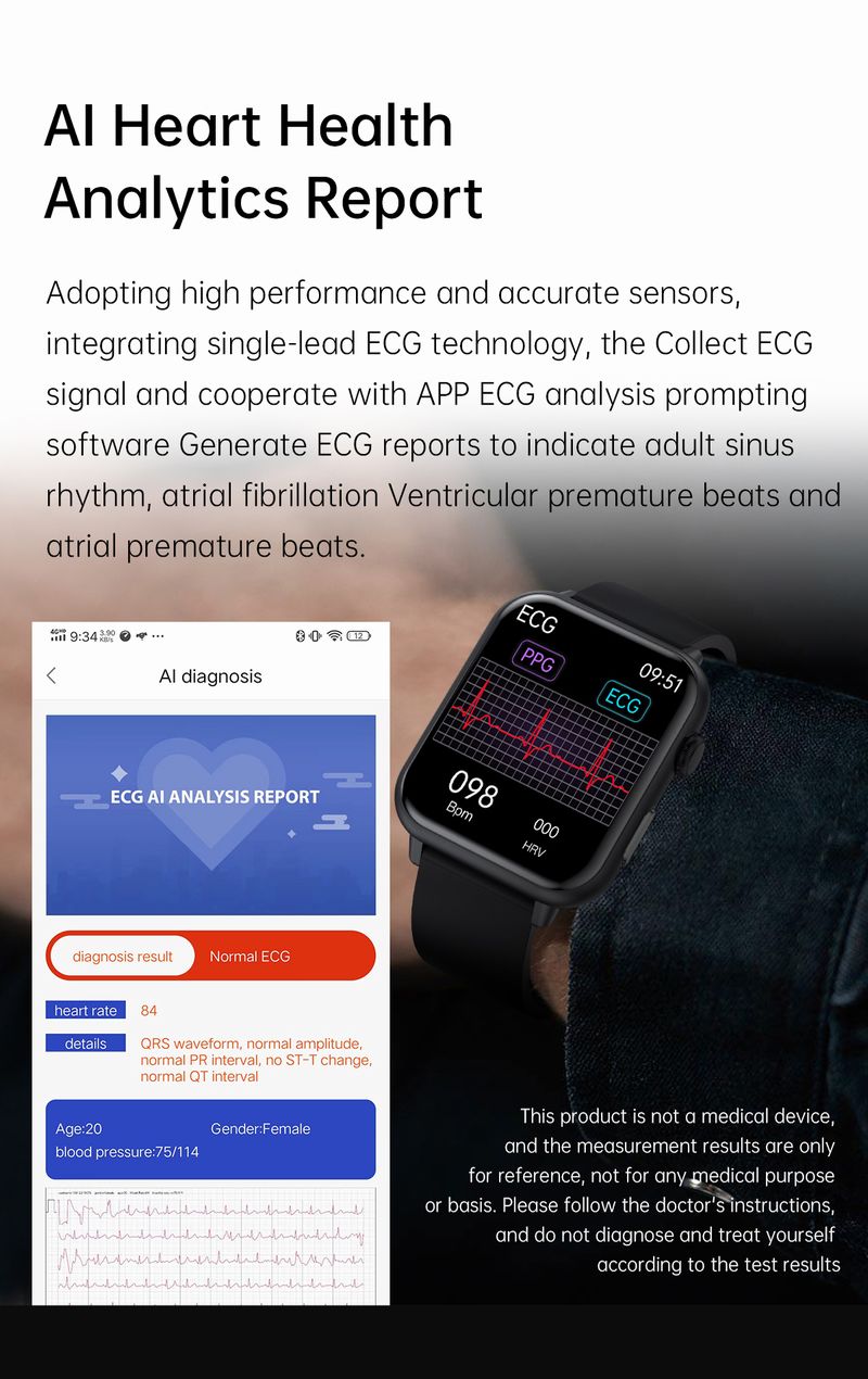 E200 1.72inch ECG Spo2 Smart Watch